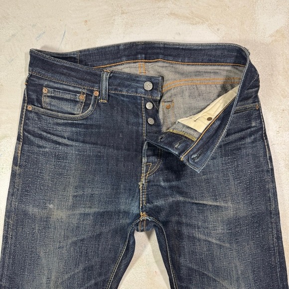 Syoaiya Pure Blue Jeans Mens 32x30 Dark Denim Raw Japan Slim Fit Button Fly